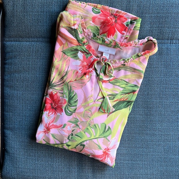 🌺 J. Jill Tropical, Flute-Sleeve Tunic / Dress 🌺 - Picture 10 of 16